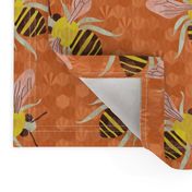 busy bejewelled bees  - burnt orange