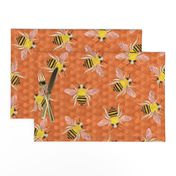 busy bejewelled bees  - burnt orange