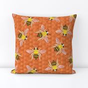 busy bejewelled bees  - burnt orange