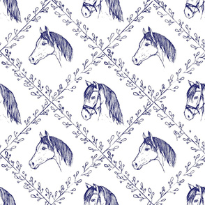 Horses - large scale horse fabric, wallpaper