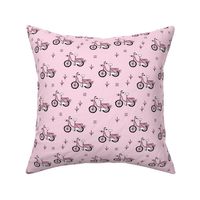 Little bicycle ride summer garden bike design pink