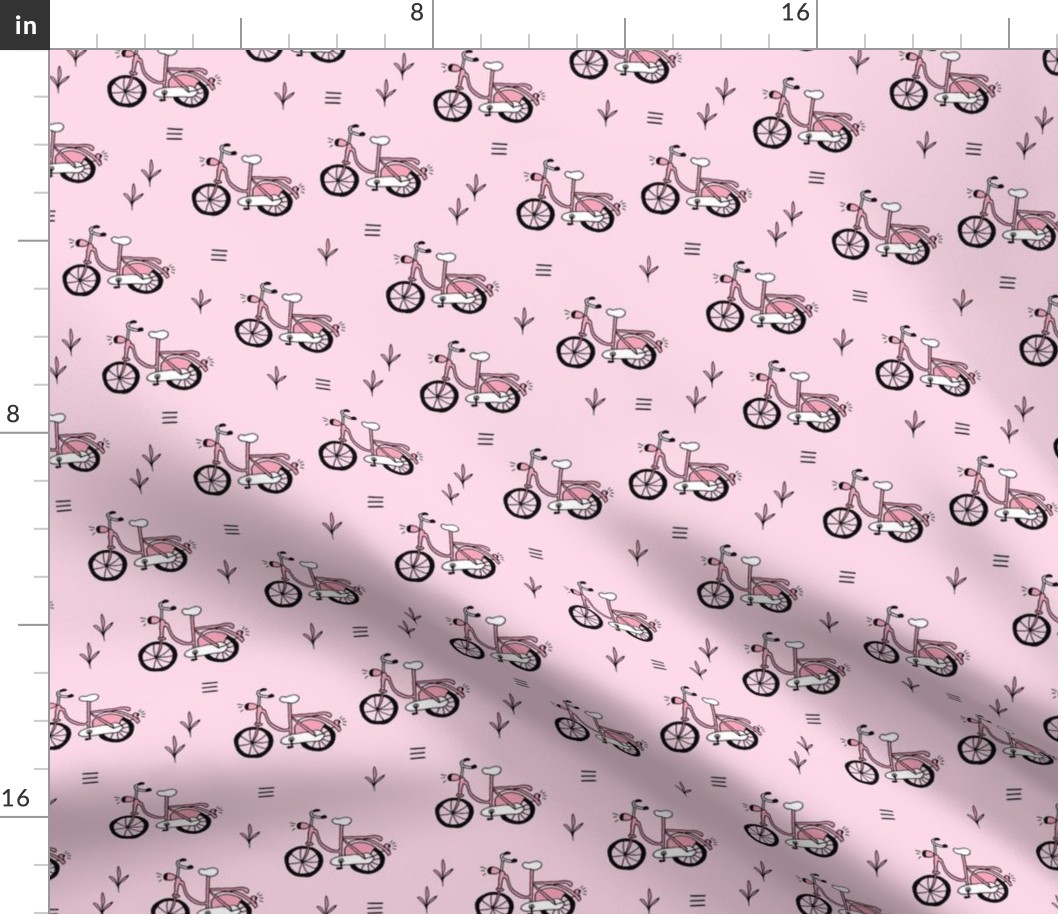 Little bicycle ride summer garden bike design pink