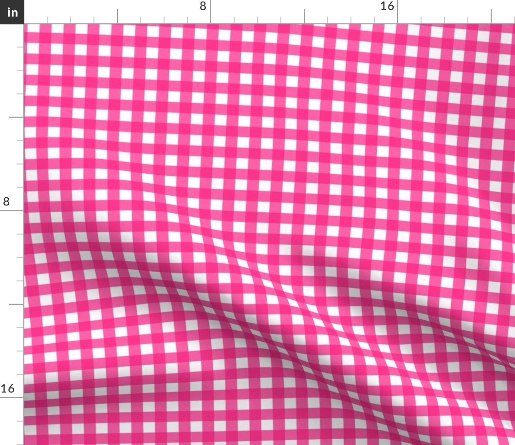 9" Bright Pink Gingham