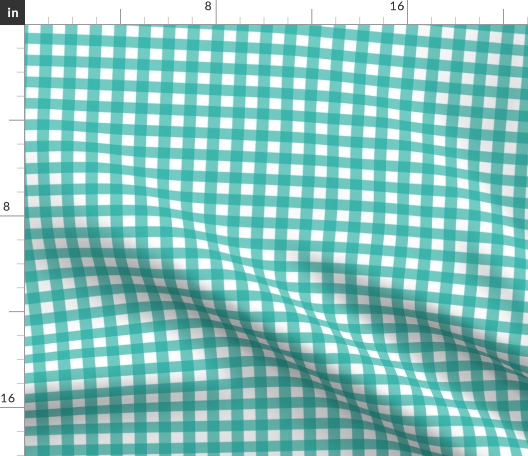 9" Teal Gingham