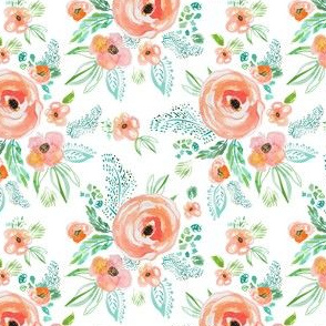 4" Modern Bohemian Peach with Extra Florals