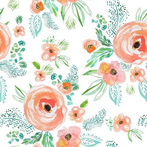 8" Modern Bohemian Peach with Extra Florals