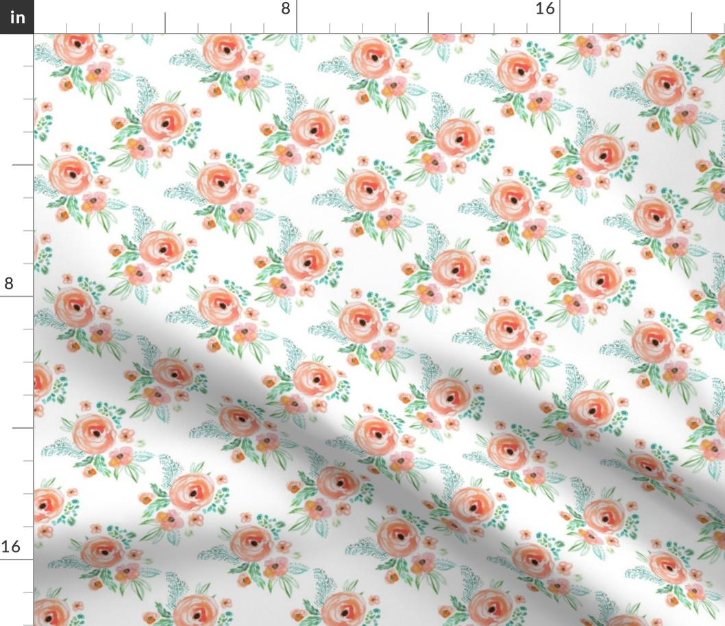 4" Modern Bohemian Peach Flowers