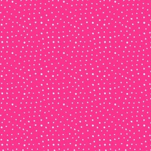 4" Modern Boho Polka Dots - Bright Pink Back