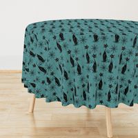 Retro Spooky Meow - Distressed Blue