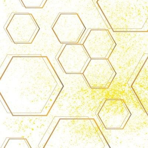 hexagons large on yellow texture