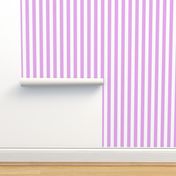 Blush Pink and White Big 1-inch Beach Hut Vertical Stripes