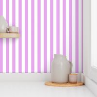 Blush Pink and White Big 1-inch Beach Hut Vertical Stripes