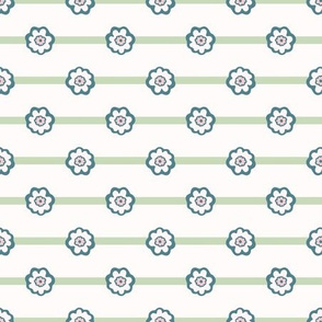  Tiny Daisy Polka Dot Flower Stripes Seamless Pattern