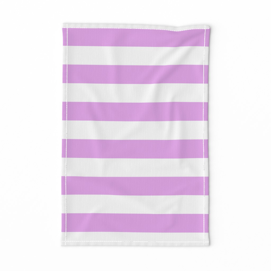 Blush Pink and White Wide 2-inch Cabana Tent Horizontal Stripes