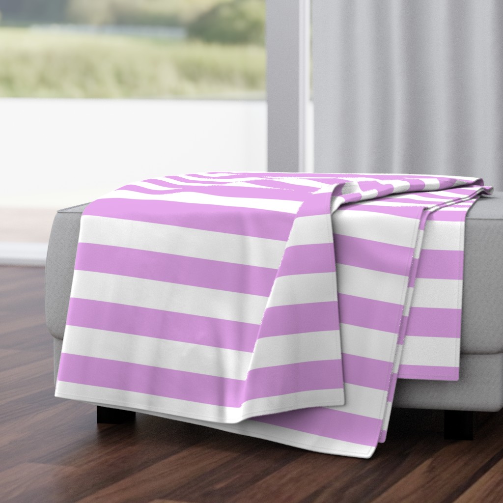 Blush Pink and White Wide 2-inch Cabana Tent Horizontal Stripes