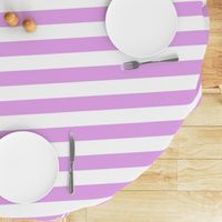 Blush Pink and White Wide 2-inch Cabana Tent Horizontal Stripes