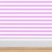 Blush Pink and White Big 1-inch Beach Hut Horizontal Stripes