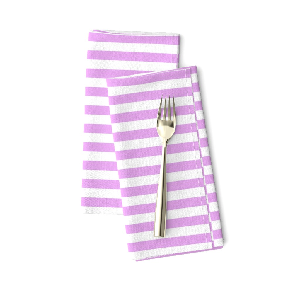 Blush Pink and White ½ inch Picnic Horizontal Stripes