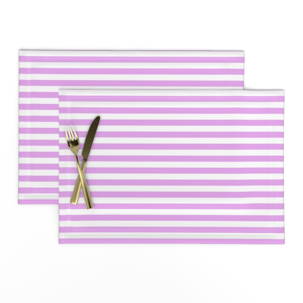 Blush Pink and White ½ inch Picnic Horizontal Stripes