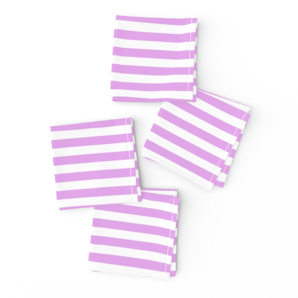 Blush Pink and White ½ inch Picnic Horizontal Stripes