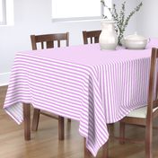 Blush Pink and White ½ inch Picnic Horizontal Stripes