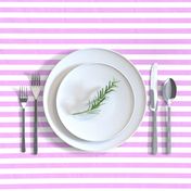 Blush Pink and White ½ inch Picnic Horizontal Stripes