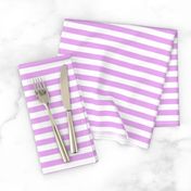 Blush Pink and White ½ inch Picnic Horizontal Stripes