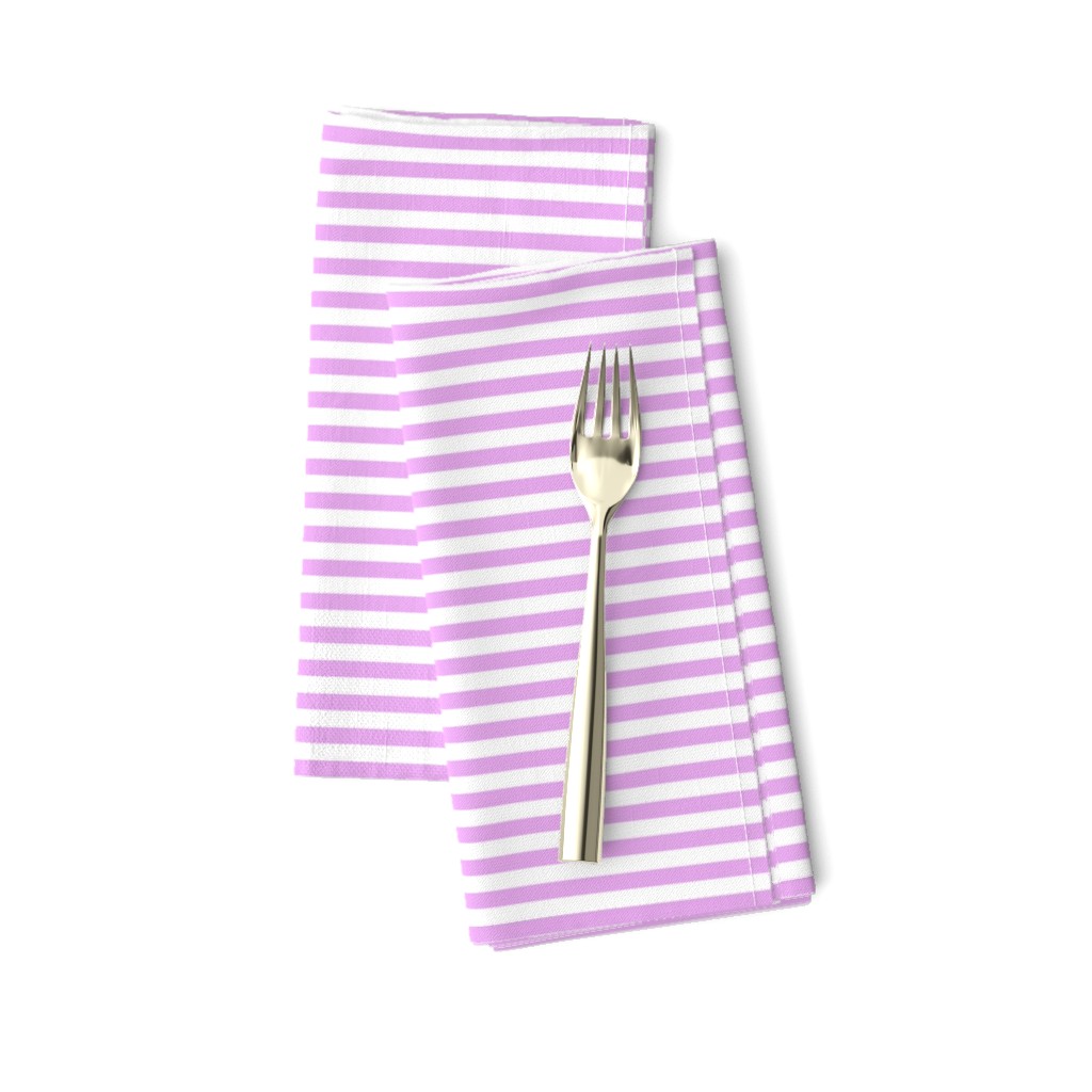 Blush Pink and White ¼ inch Sailor Horizontal Stripes