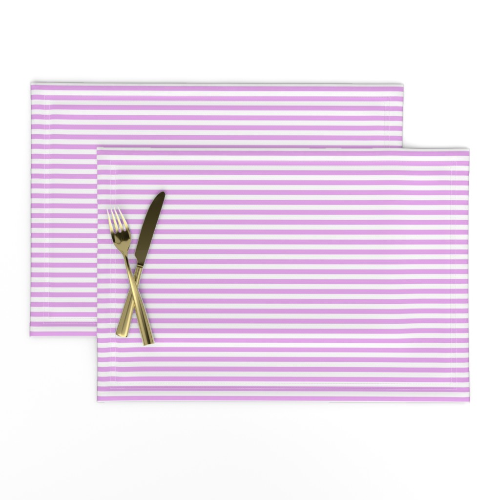 Blush Pink and White ¼ inch Sailor Horizontal Stripes