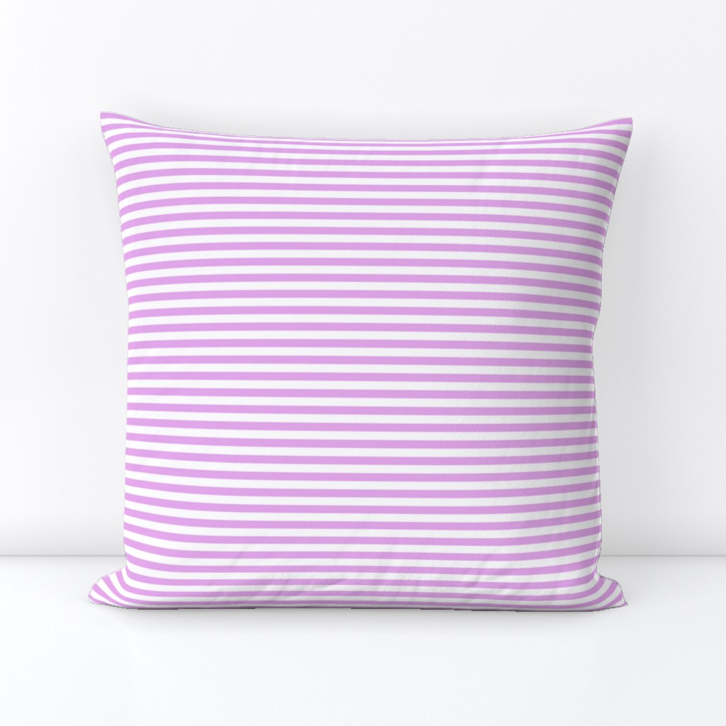 Blush Pink and White ¼ inch Sailor Horizontal Stripes