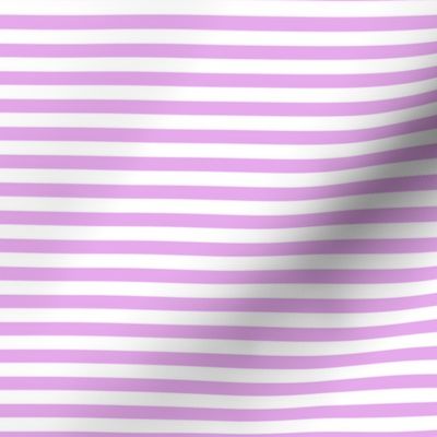 Blush Pink and White ¼ inch Sailor Horizontal Stripes