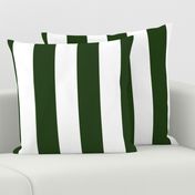 Forest Green and White Jumbo 3-inch Circus Big Top Vertical Stripes