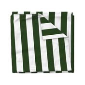 Forest Green and White Jumbo 3-inch Circus Big Top Vertical Stripes