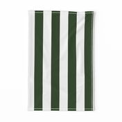 Forest Green and White Wide 2-inch Cabana Tent Vertical Stripes