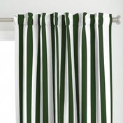 Forest Green and White Wide 2-inch Cabana Tent Vertical Stripes