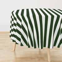 Forest Green and White Wide 2-inch Cabana Tent Vertical Stripes