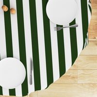 Forest Green and White Wide 2-inch Cabana Tent Vertical Stripes