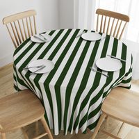 Forest Green and White Wide 2-inch Cabana Tent Vertical Stripes