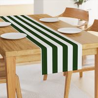 Forest Green and White Wide 2-inch Cabana Tent Vertical Stripes