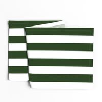 Forest Green and White Wide 2-inch Cabana Tent Vertical Stripes