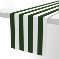 Forest Green and White Wide 2-inch Cabana Tent Vertical Stripes