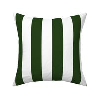 Forest Green and White Wide 2-inch Cabana Tent Vertical Stripes