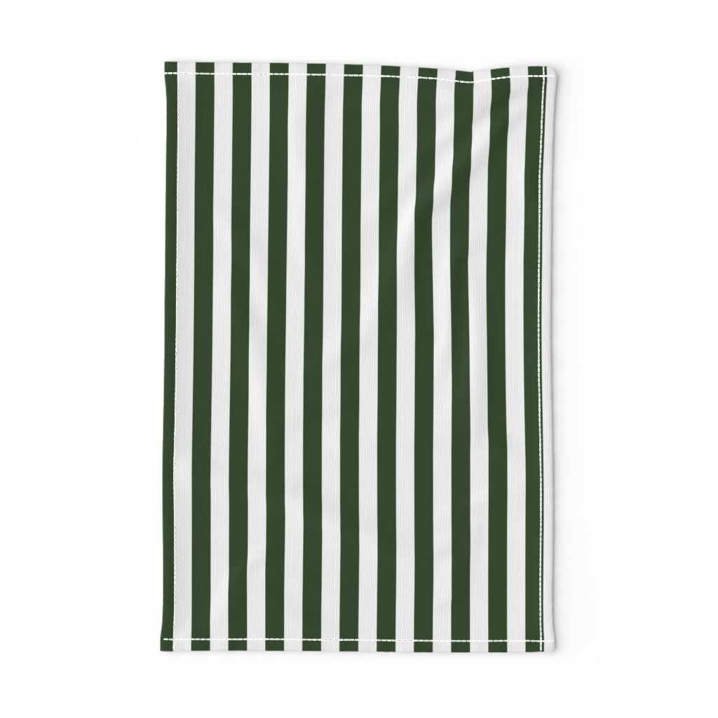 Forest Green and White ¾ inch Deck Chair Vertical Stripes