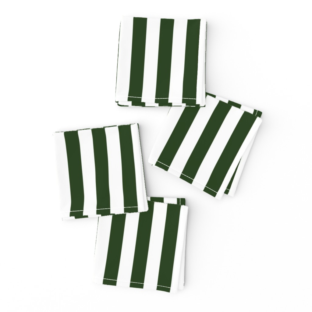 Forest Green and White ¾ inch Deck Chair Vertical Stripes