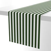 Forest Green and White ¾ inch Deck Chair Vertical Stripes