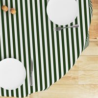 Forest Green and White ¾ inch Deck Chair Vertical Stripes