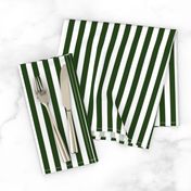 Forest Green and White ½ inch Picnic Vertical Stripes