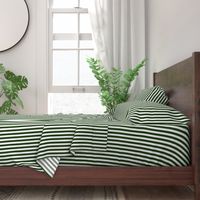 Forest Green and White ½ inch Picnic Vertical Stripes