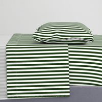 Forest Green and White ½ inch Picnic Vertical Stripes