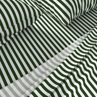 Forest Green and White ½ inch Picnic Vertical Stripes